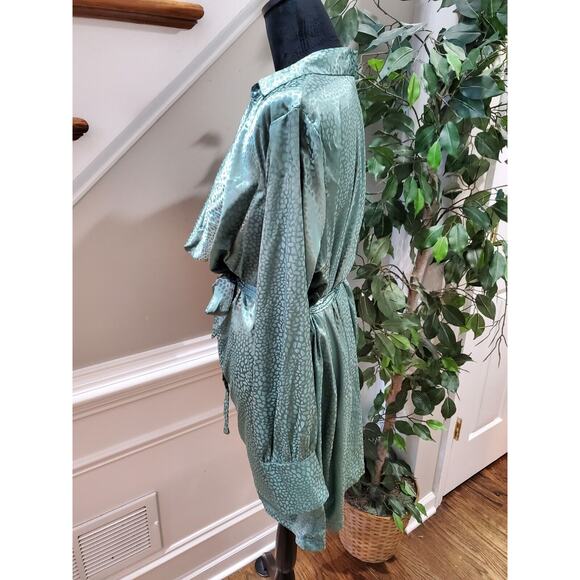 Fashion Nova "You Better Work" Green Polyester Long Sleeve Knee Length Size XL - Picture 5 of 14